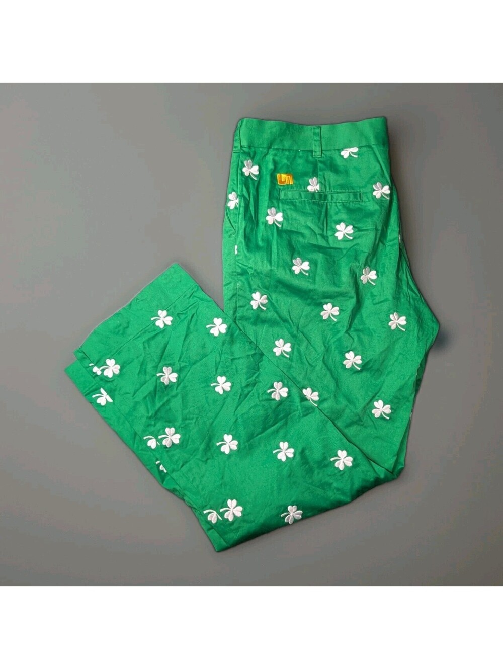 Loud Mouth Golf Pants Green Shamrock Clover 40x32